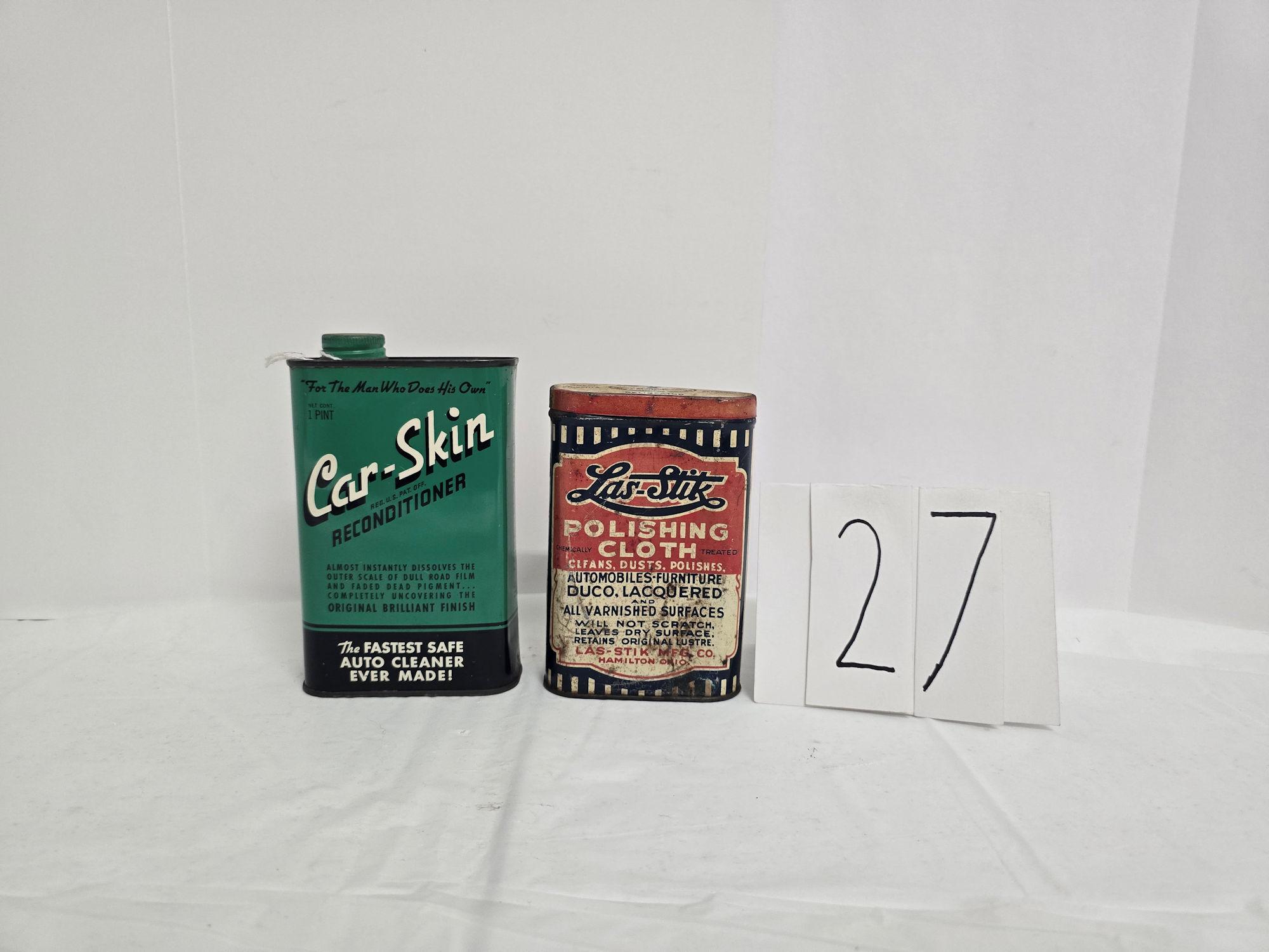 Car Skin Reconditioner Can Good Cond And Las-stik Polishing Cloth Can Fair Cond Both Empty