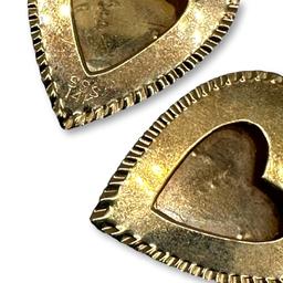 Pair of 14K Gold Boy Heart Charms