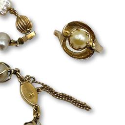 Vintage 14K Gold Pearl Jewelry