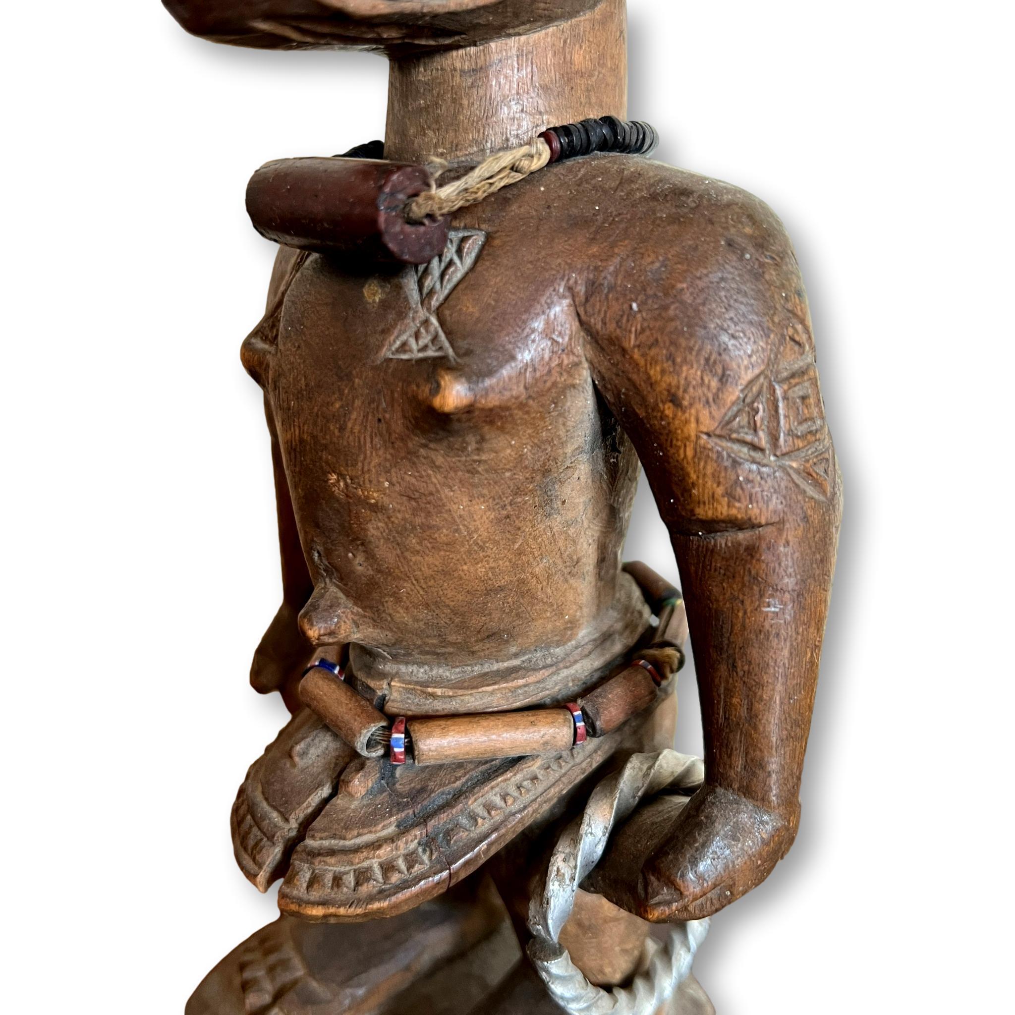 Vintage African Art Ibeji Male Carved Wood Figurine