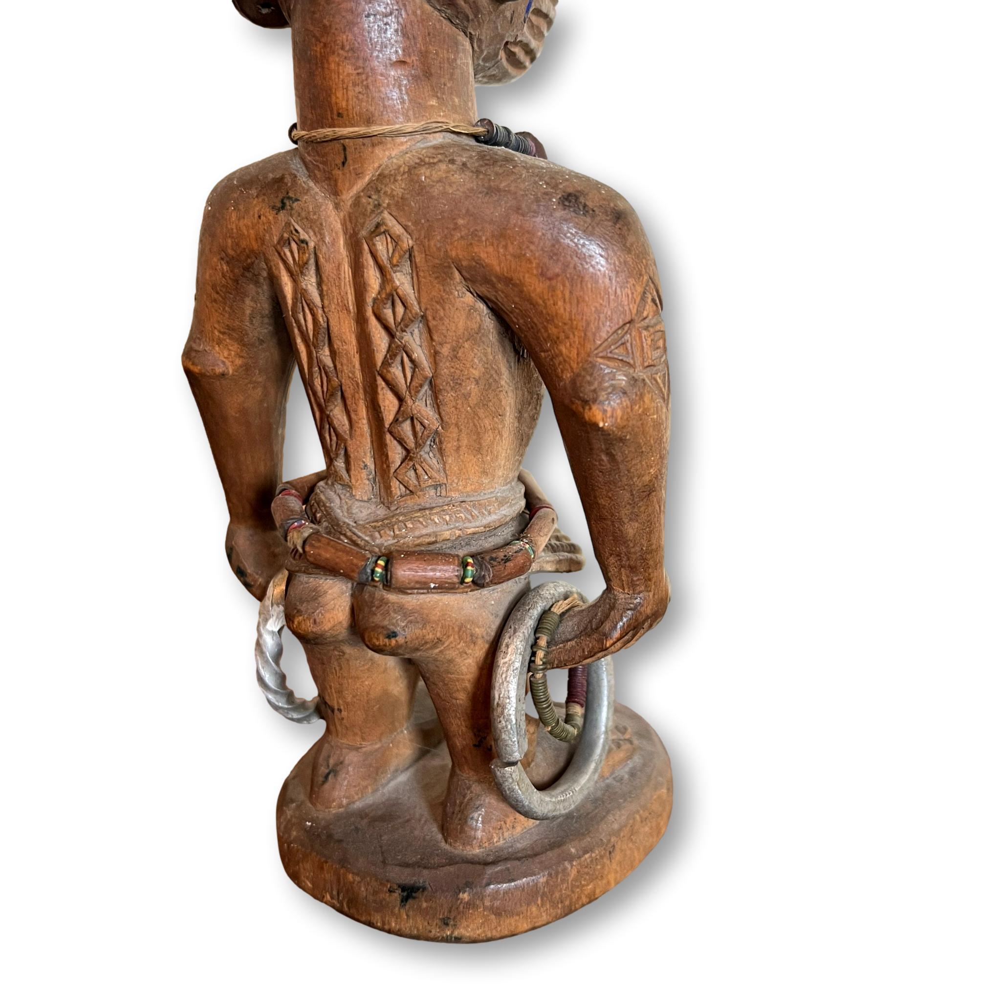 Vintage African Art Ibeji Male Carved Wood Figurine