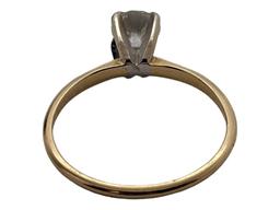 14K Gold Solitaire Ladies Ring - size 6