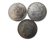 Lot of 3 Morgan Silver Dollars - 1884, 1901-O,1921-D