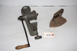 Saugage Grinder and Cast Iron Laundry Iron