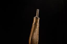 Early American Brass Gun Powder Flask