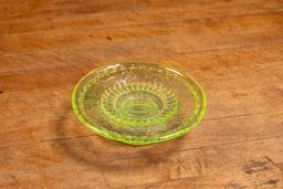 Opalescent Uranium Glass Pedestal Dish