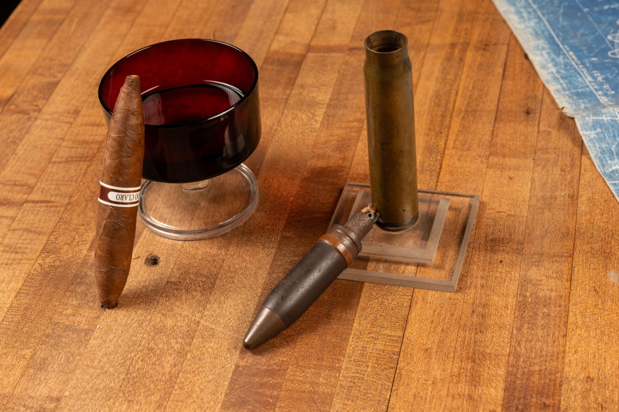 Vintage Trench Art "Bullet" Tabletop Lighter with Stand