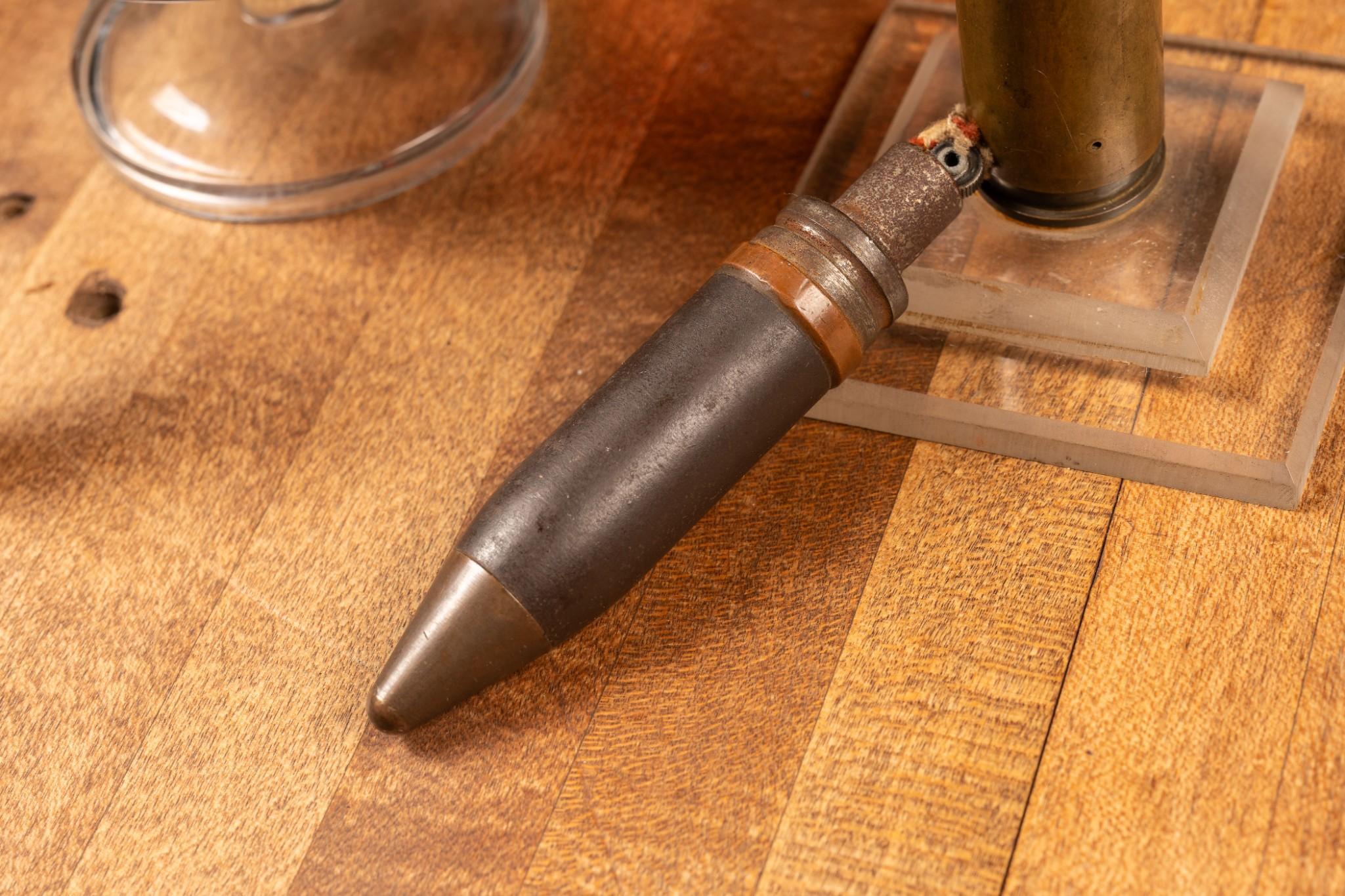 Vintage Trench Art "Bullet" Tabletop Lighter with Stand