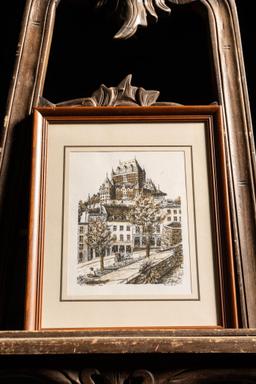 Print of City Street and Castle