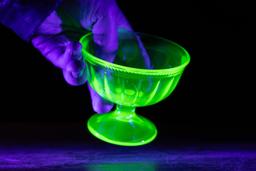 Antique Uranium Glass Sundae Cup by Federal 2