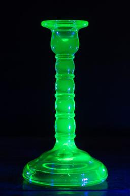 Uranium Glass Candlestick 1