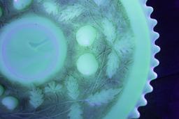 c. 1915 Opaque Uranium Glass Round Dish by Northwood