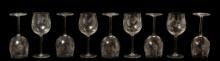 Set of 9 Large Cut Wine Glasses