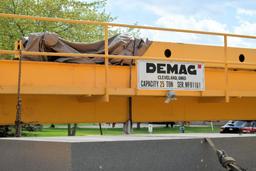 Demag 25-Ton Capacity Traveling Overhead Bridge Crane, Mannesmann Demag 29-HP Crane Motor