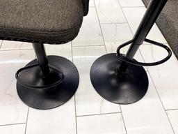 Black cushioned swivel barstools (set of 2)