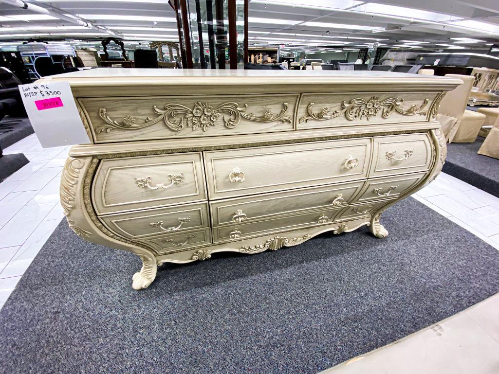 French provisional white wooden sofa table