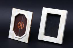 Pair Of White Bone Carved Picture Frames For 4x6 Print