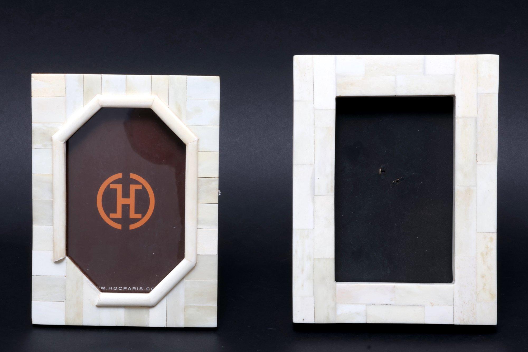 Pair Of White Bone Carved Picture Frames For 4x6 Print