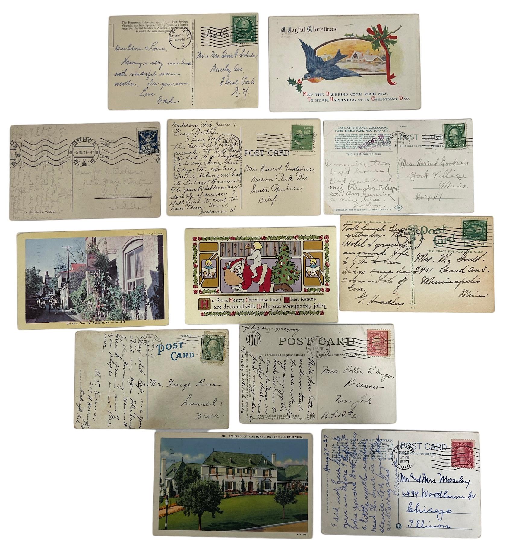 Vintage Post Cards with Stamps