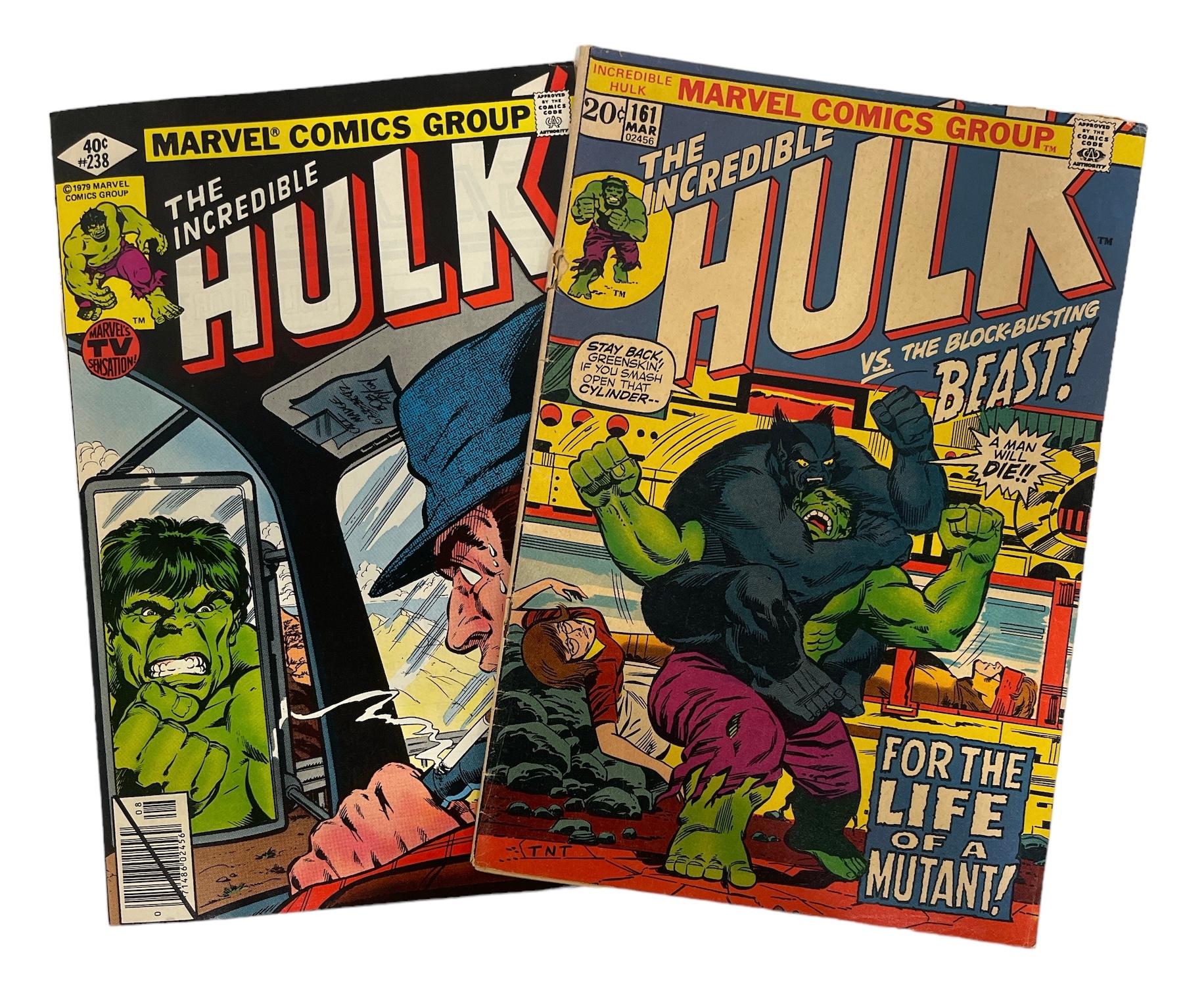 Vintage Marvel Comics - The Incredible Hulk No.238 and No.161