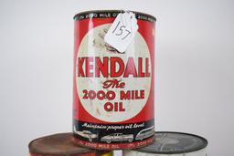 Kendall, Pennzoil & Valvoline 5 qt oil cans