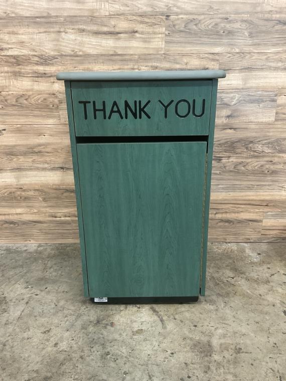 Green Trash Receptacle