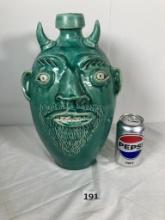 Folk Art Pottery Face Jug NC Randy Tobais