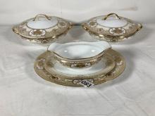 Antique Noritake Golden White Serving Dishes