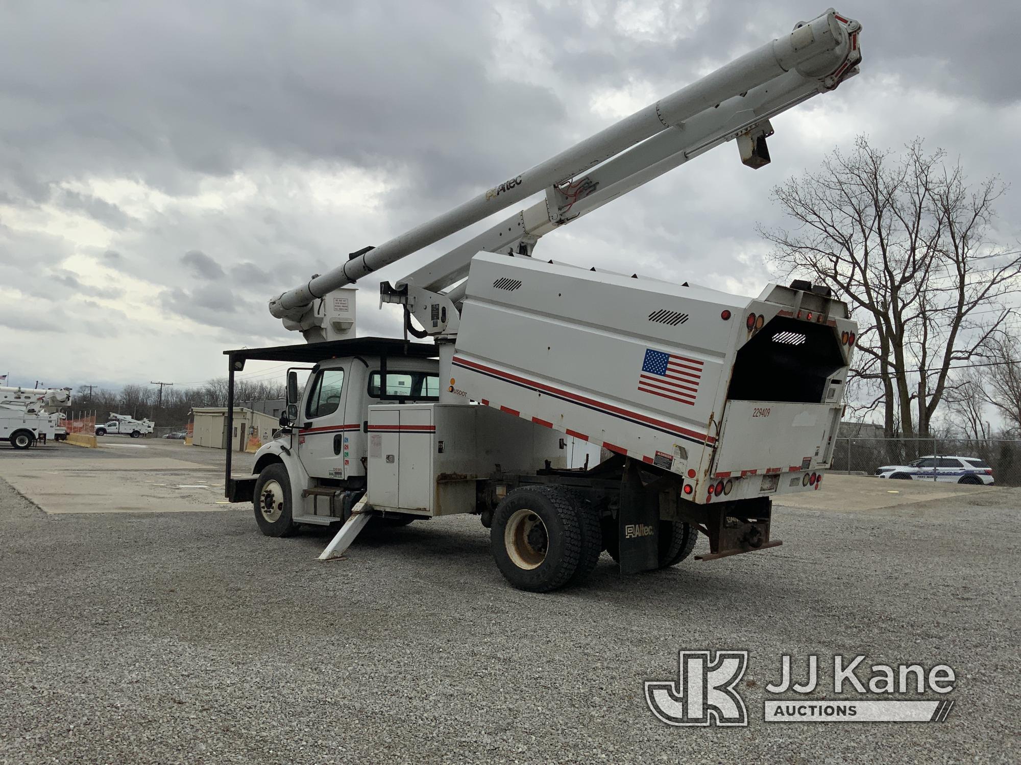 (Fort Wayne, IN) Altec LRV56, Over-Center Bucket Truck mounted behind cab on 2012 Freightliner M2 10