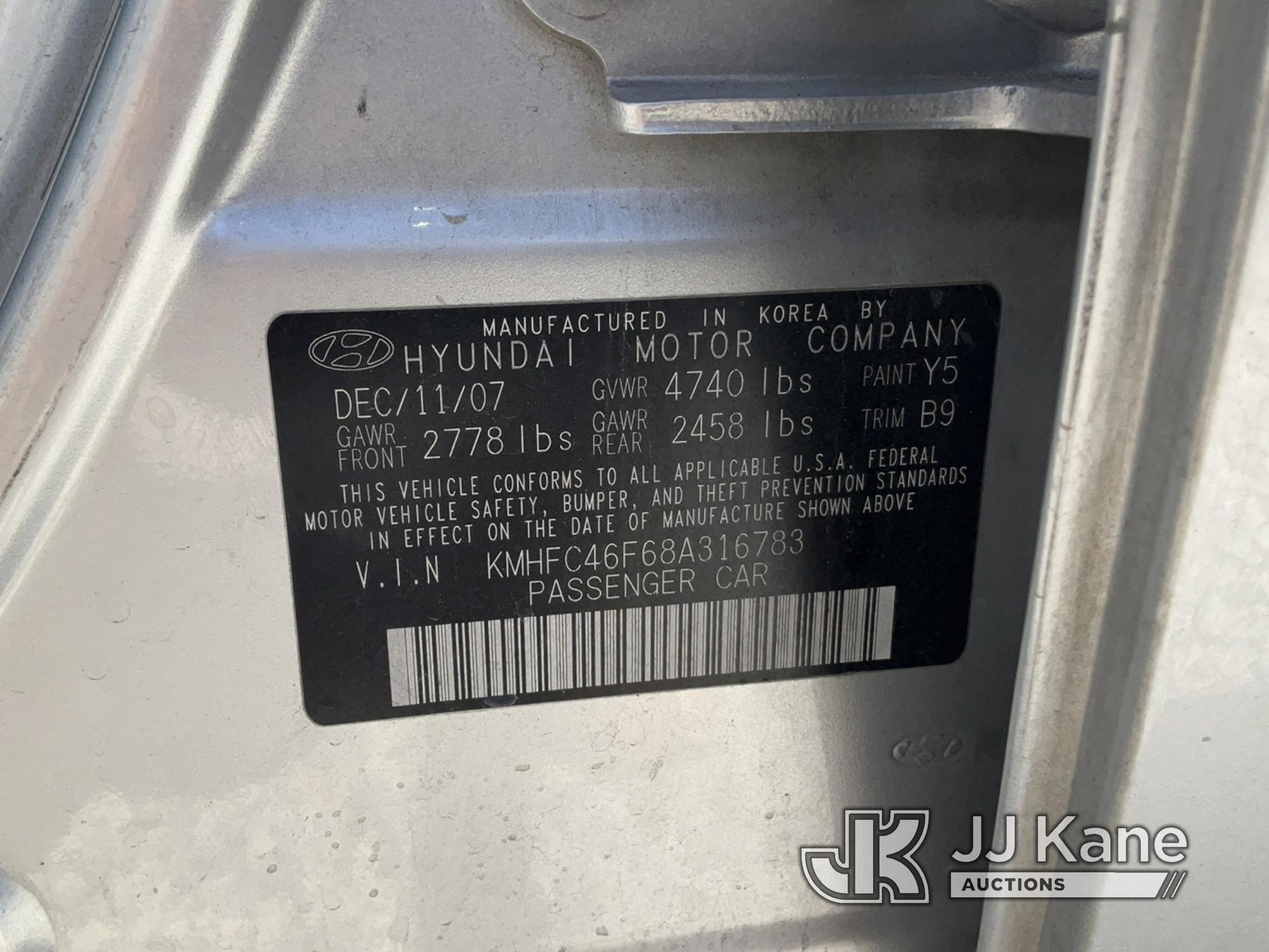 (Las Vegas, NV) 2008 Hyundai Azera Body & Paint Damage Jump To Start, Runs & Moves