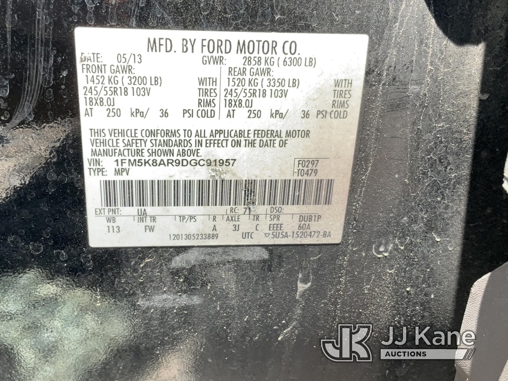 (Las Vegas, NV) 2013 Ford Explorer AWD Police Interceptor Interior Damage, Rear Seats Unsecured, No