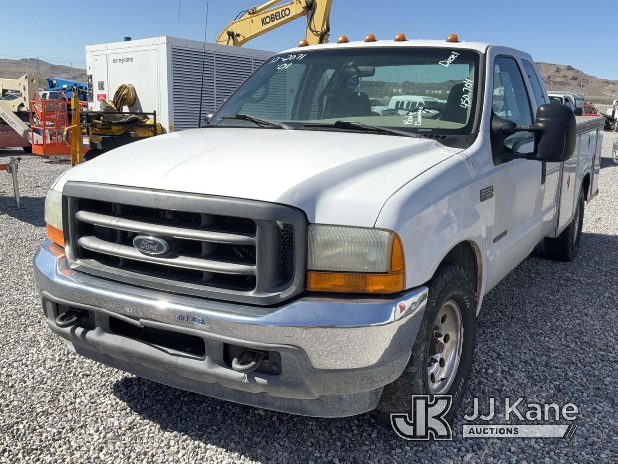 (Las Vegas, NV) 2001 Ford F350 Body Damage, Bad Alternator Jump To Start, Runs & Moves