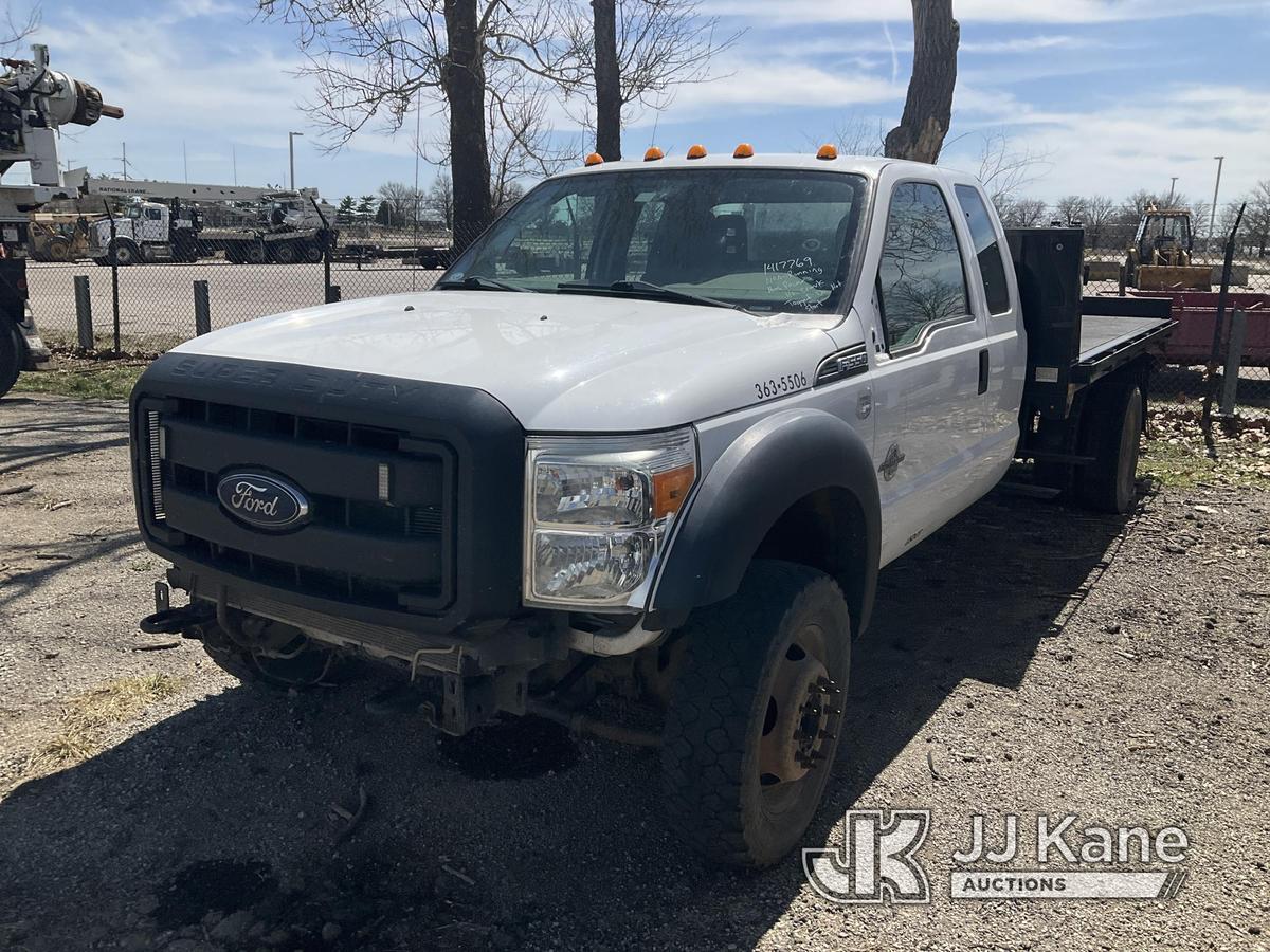 (Kansas City, MO) 2015 Ford F550 4x4 Extended-Cab Flatbed Truck Not Running, Condition Unknown, Has