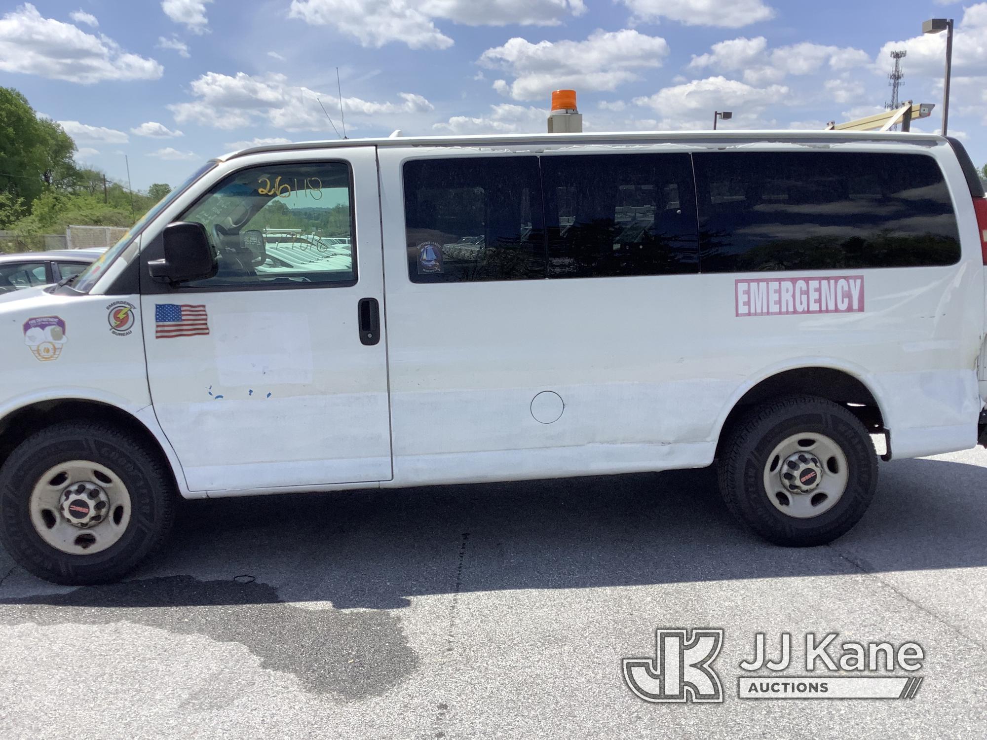 (Chester Springs, PA) 2009 GMC Savana G3500 Cargo Van Runs & Moves, Check Engine Light Blinking, Tra