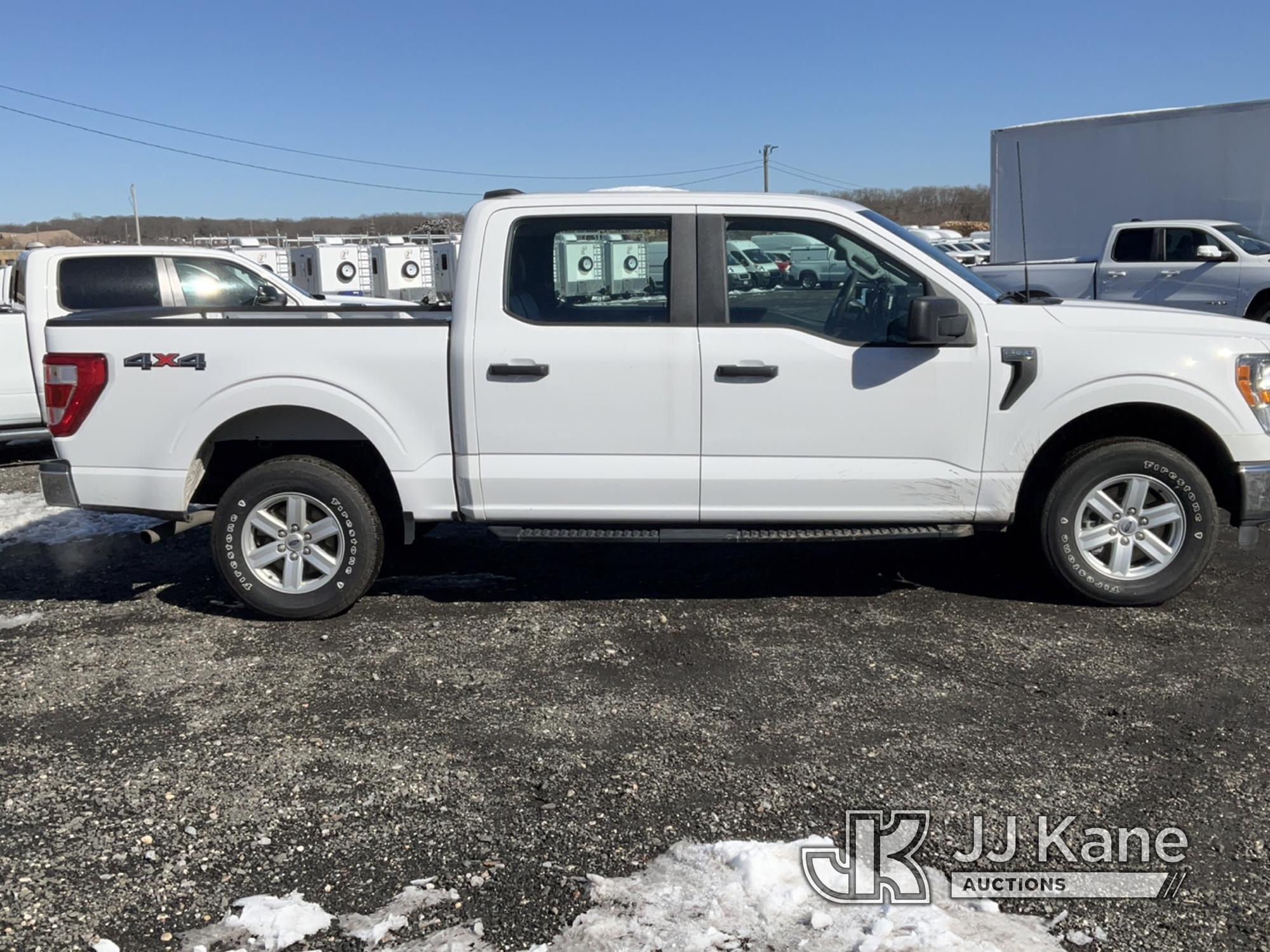 (Kings Park, NY) 2021 Ford F150 4x4 Crew-Cab Pickup Truck Runs & Moves, Body Damage, Check Engine Li