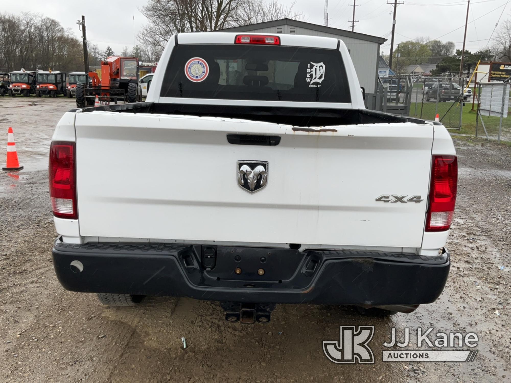 (Charlotte, MI) 2015 DODGE RAM 1500 4x4 Quad Cab Pickup Truck Runs, Moves, Engine Light, Engine Tick