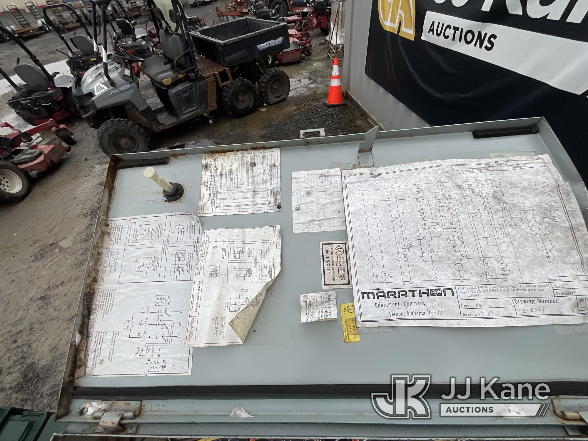 (Rome, NY) Marathon Equipment Co Cardboard Baler Condition unknown, no key