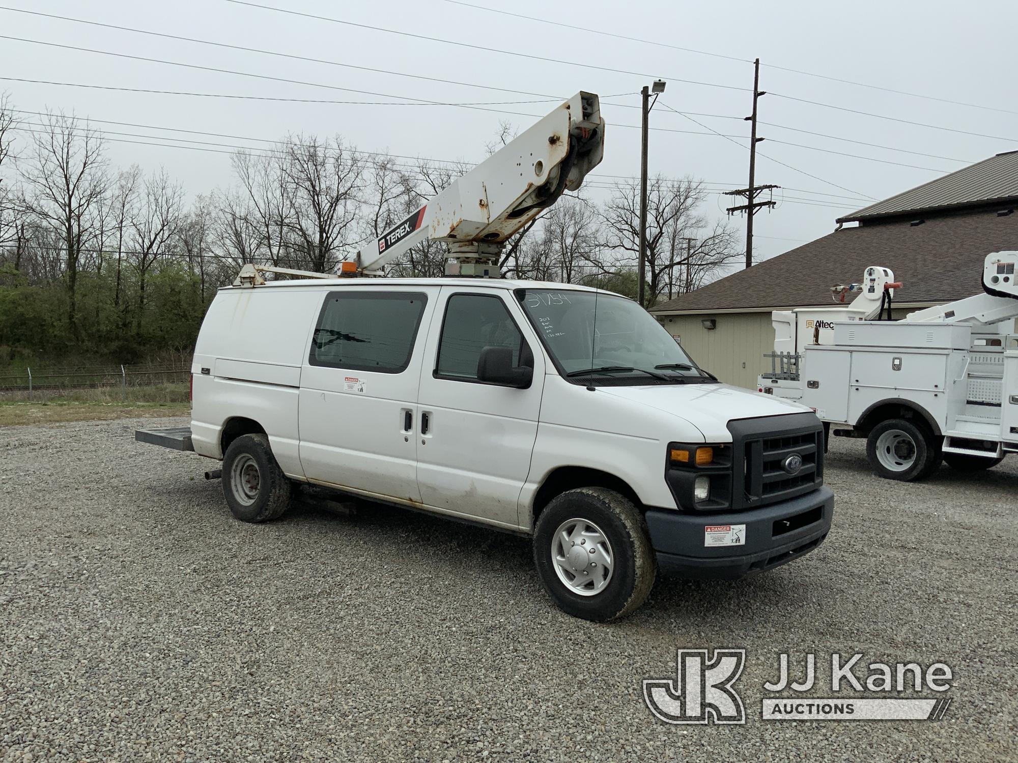 (Fort Wayne, IN) HI-Ranger NT29, Non-Insulated Bucket Van mounted on 2013 Ford E350 Cargo Van Runs &