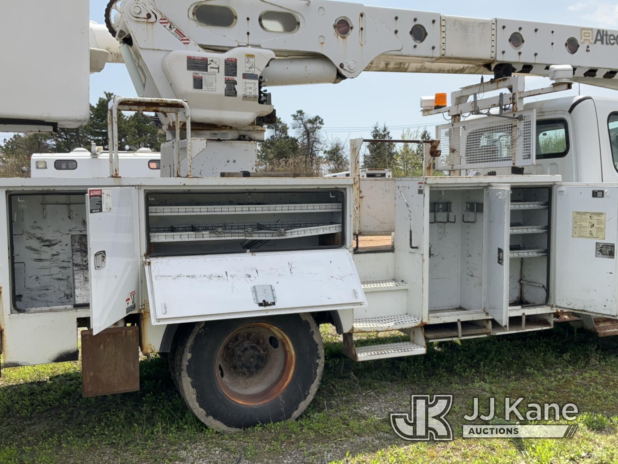 (Bellport, NY) Altec AM55, Over-Center Material Handling Bucket Truck rear mounted on 2011 Freightli