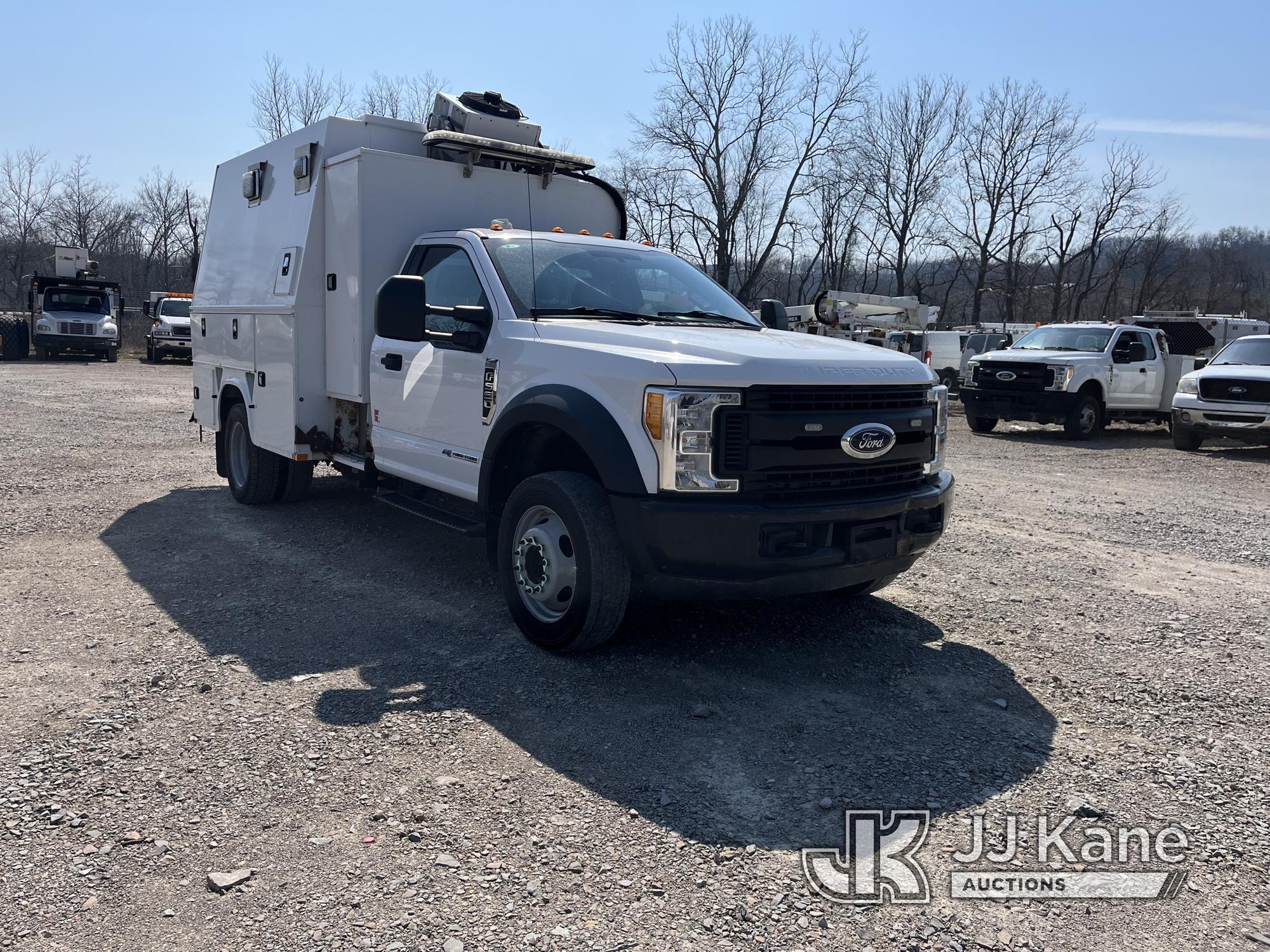 (Smock, PA) 2017 Ford F550 Air Compressor/Enclosed Utility Truck Runs, Moves & Operates, Compressor