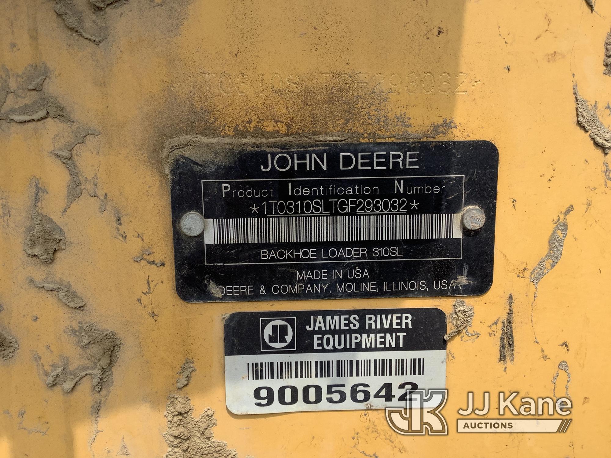 (Frederick, MD) 2016 John Deere 310 SL 4x4 Tractor Loader Backhoe Runs, Moves & Operates, Leaks Oil