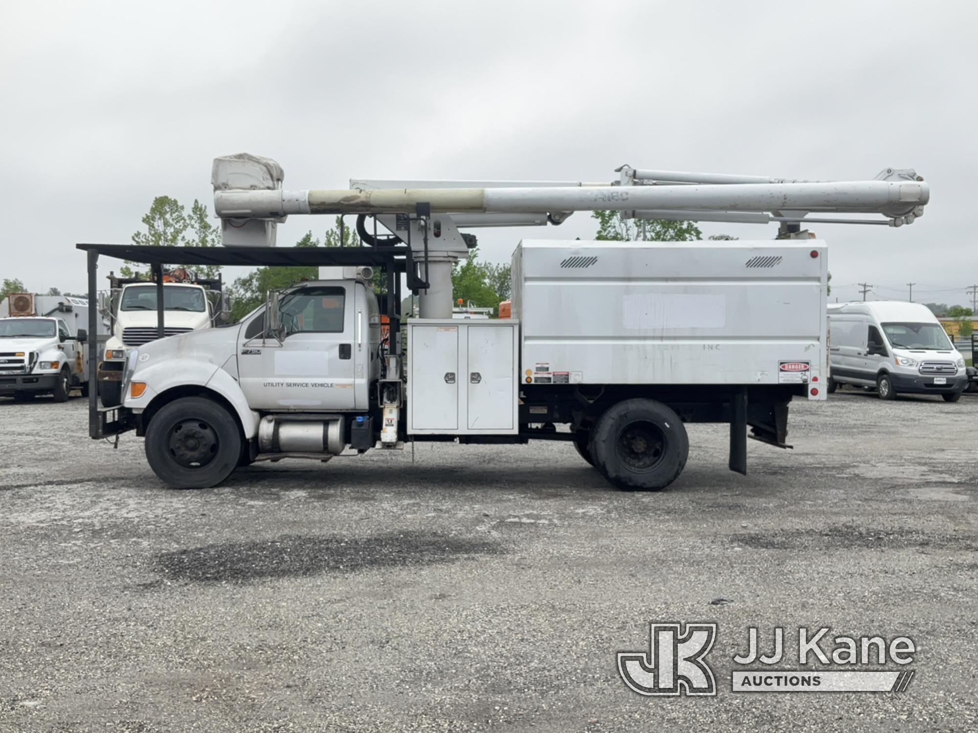 (Plymouth Meeting, PA) Altec LR756, Over-Center Bucket Truck mounted behind cab on 2013 Ford F750 Ch