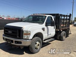 (Charlotte, MI) 2008 Ford F350 4x4 Flatbed Truck Runs, Moves, Rust, Rotted Boards On Bed