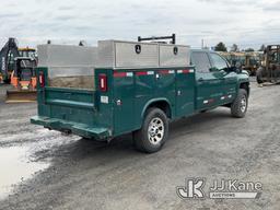 (Rome, NY) 2018 GMC Sierra 3500 4x4 Crew-Cab Service Truck Runs, Bad Trans, Does Not Move, Body & Ru