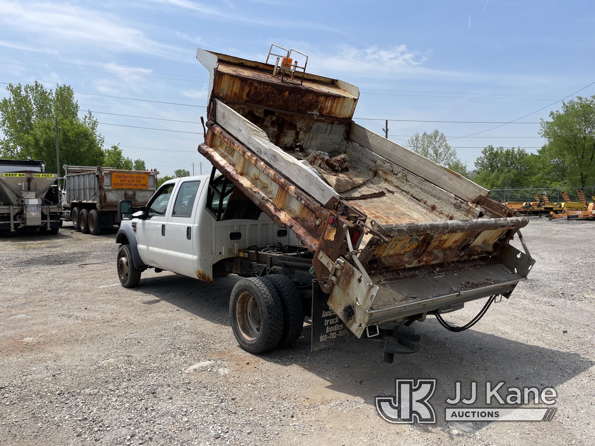 (Plymouth Meeting, PA) 2009 Ford F550 4x4 Crew-Cab Dump Truck Runs Moves & Dump Operates, Body & Rus