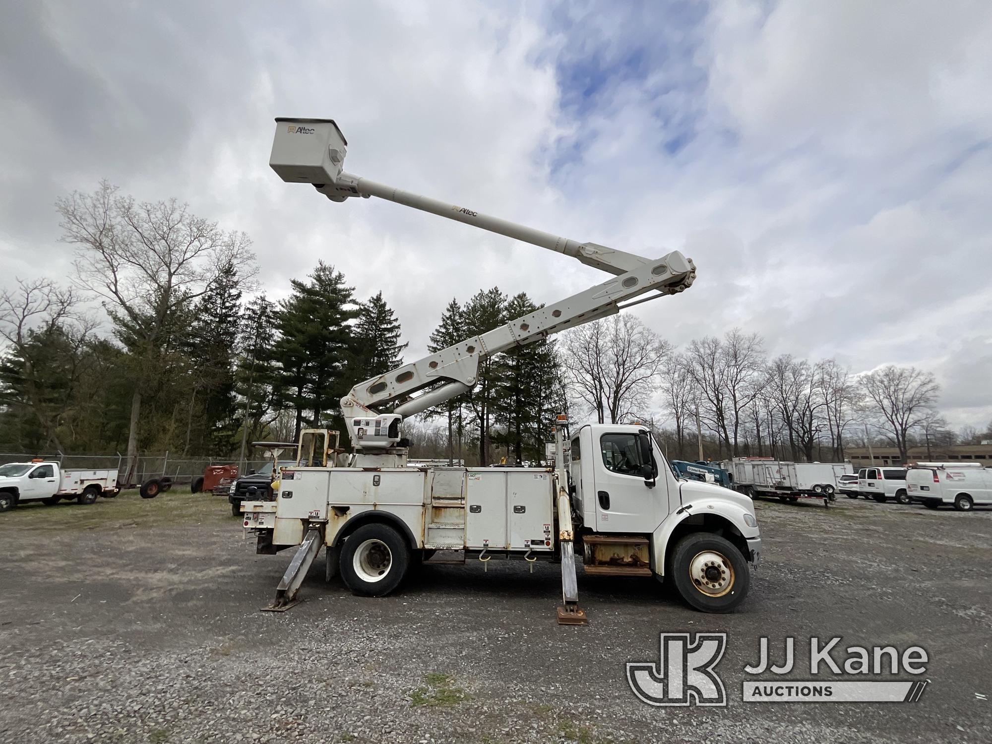 (Victor, NY) Altec AM55-E, Over-Center Material Handling Bucket Truck rear mounted on 2018 Freightli