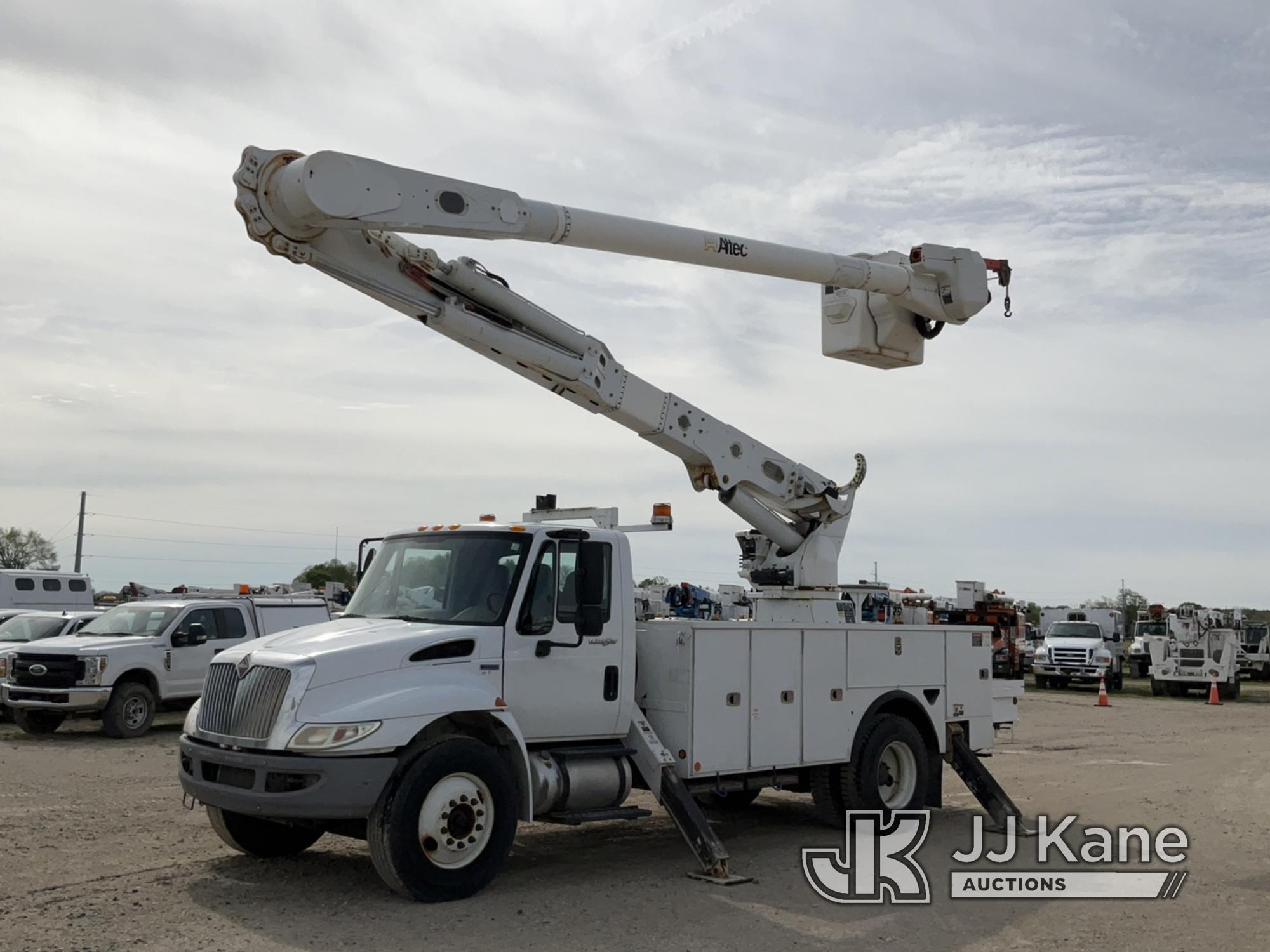 (Charlotte, MI) Altec AM55, Over-Center Material Handling Bucket Truck rear mounted on 2014 Internat