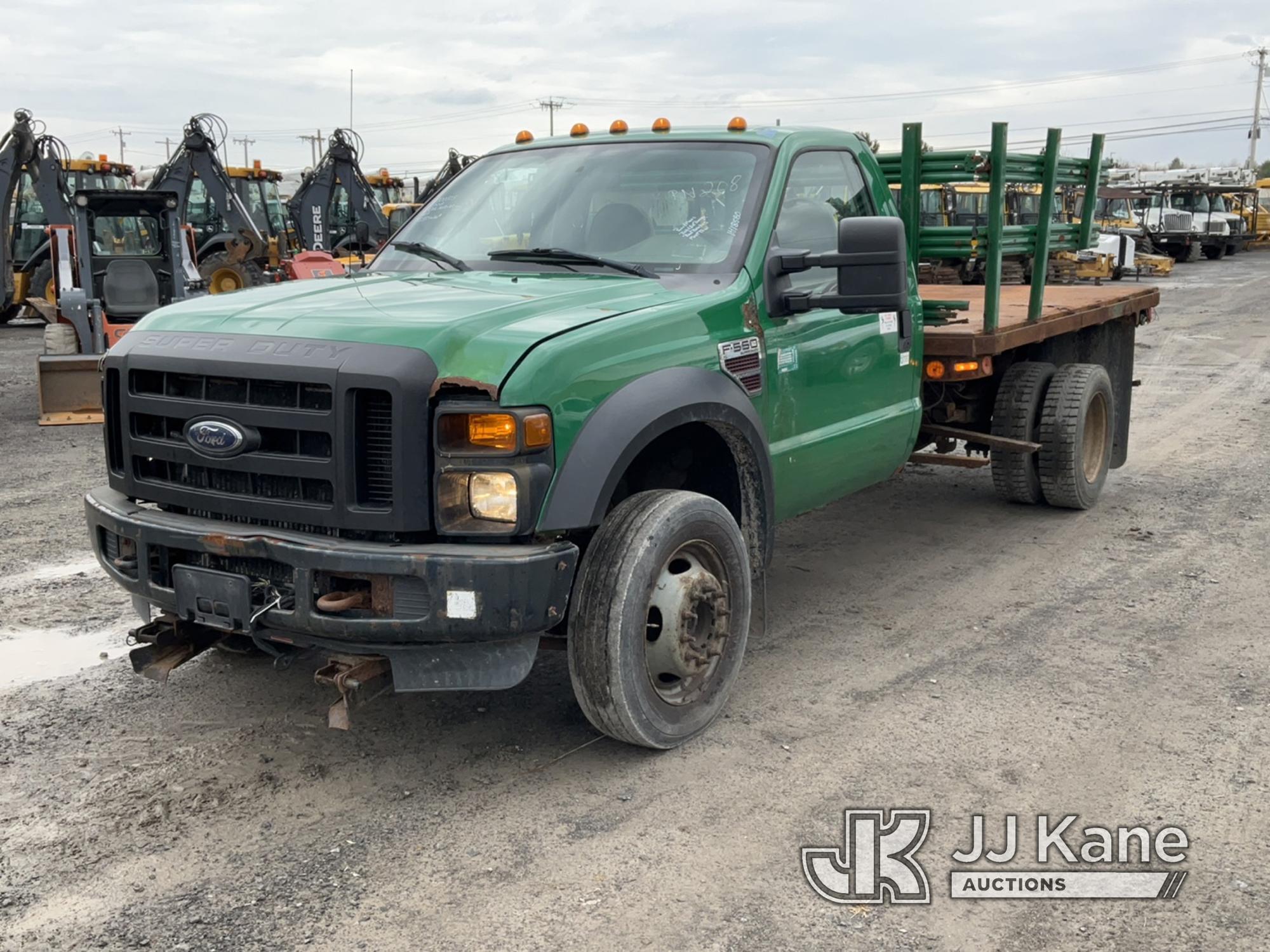 (Rome, NY) 2008 Ford F550 4x4 Flatbed/Service Truck Runs & Moves, Body & Rust Damage, Bad Brakes, Mu