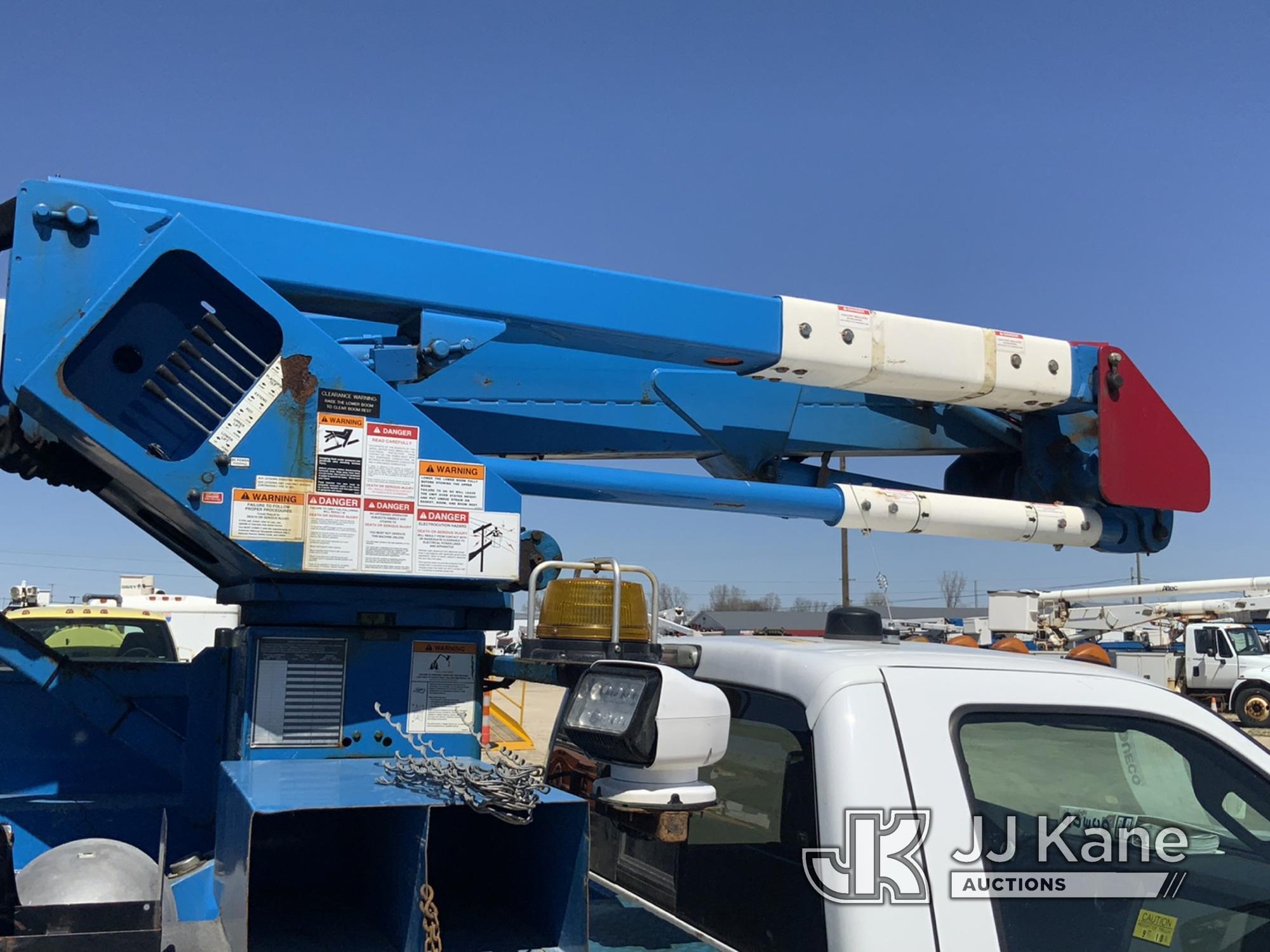 (Charlotte, MI) HiRanger LT38, Articulating & Telescopic Bucket Truck mounted behind cab on 2014 For