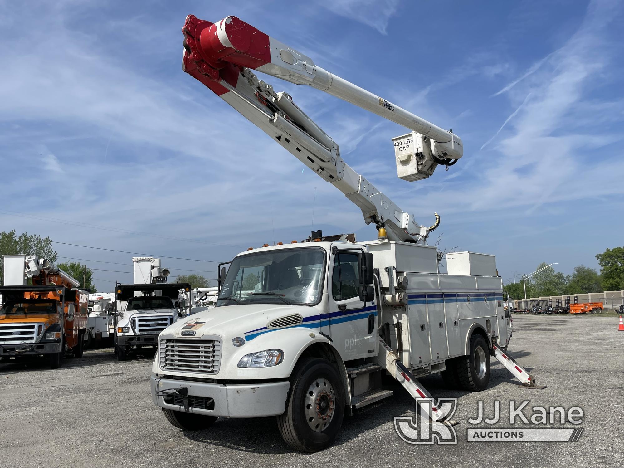 (Plymouth Meeting, PA) Altec AM55, Over-Center Material Handling Bucket Truck rear mounted on 2010 F